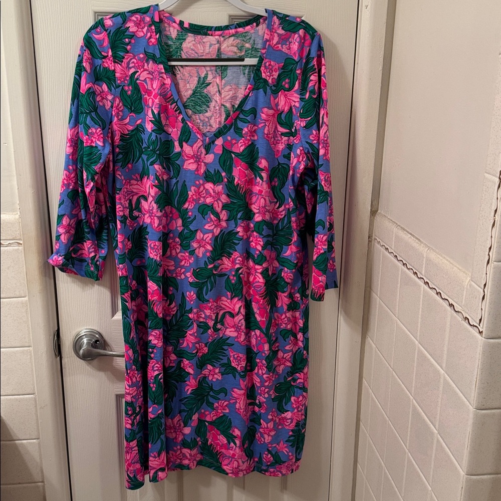 Lilly Pulitzer Pink and Green Floral Dress